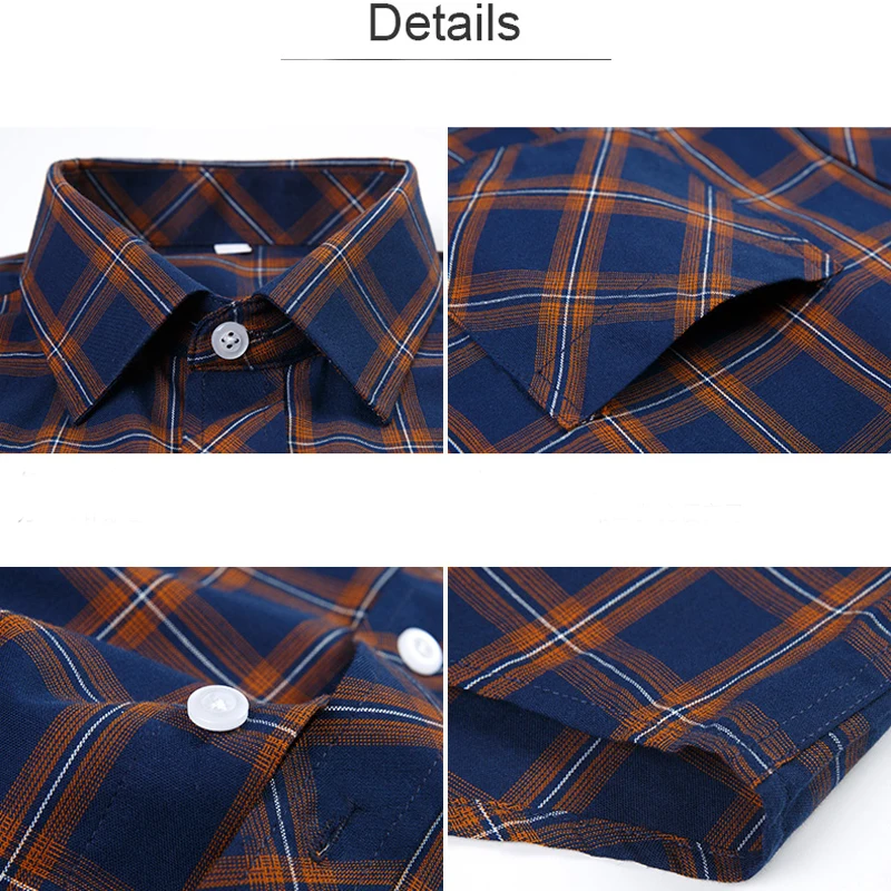 Cotton Shirt Men Summer Short Sleeve Plaid 8XL 7XL