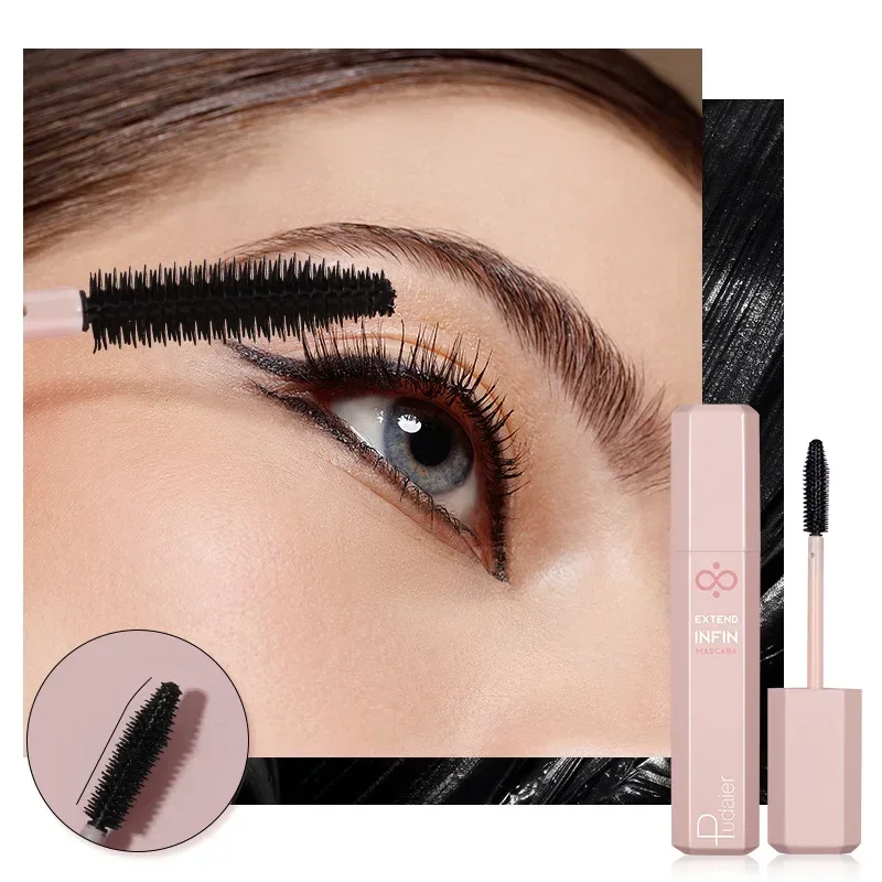 Pudaier Full Fling 24-Stunden-wasserdichte schwarze Mascara, die das nicht verschmierte Wimpern primer mit langen, dicken, lockigen Make-up definiert