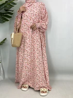 Ramadan Eid Floral Khimar Abaya dubaï femmes musulmanes Robe avec foulard Kebaya Robe Caftan Marocain Femme musulmane Islam caftan 5