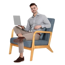 Meados do século moderno acento cadeira leitura poltrona fácil montagem lounge cadeira para sala de estar quarto