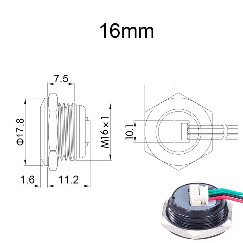 ตัวเลือกสินค้า ปุ่มสวิตช์ LED ปรับแต่งได้ กันน้ำ สำหรับ DIY