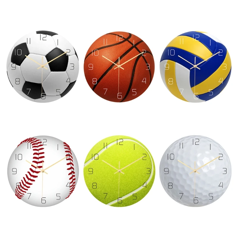 

Sports Ball Wall Clock Football/Basketball/Volleyball/Baseball/Tennis/Golf Clock
