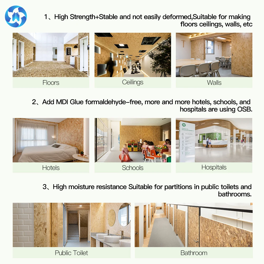 토포션 강력한 못 고정력 1220 * 2440 OSB 3 22mm 8x4 시트 18mm OSB3 OSB4 목재 파티클보드