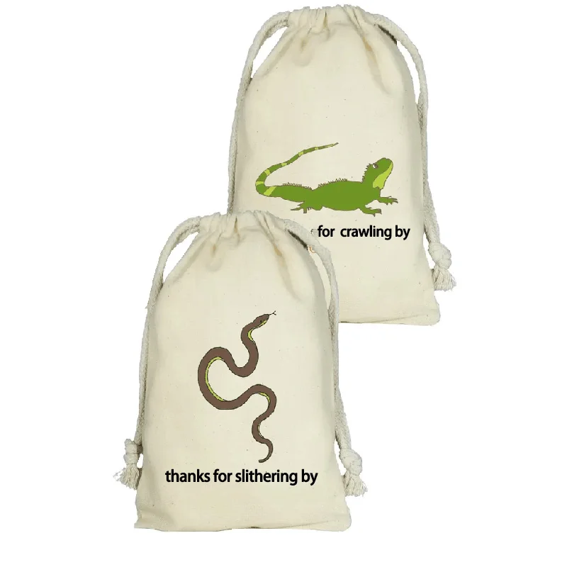 5pcs Snake Lizard candy gift bags Jungle animals Reptile themed
