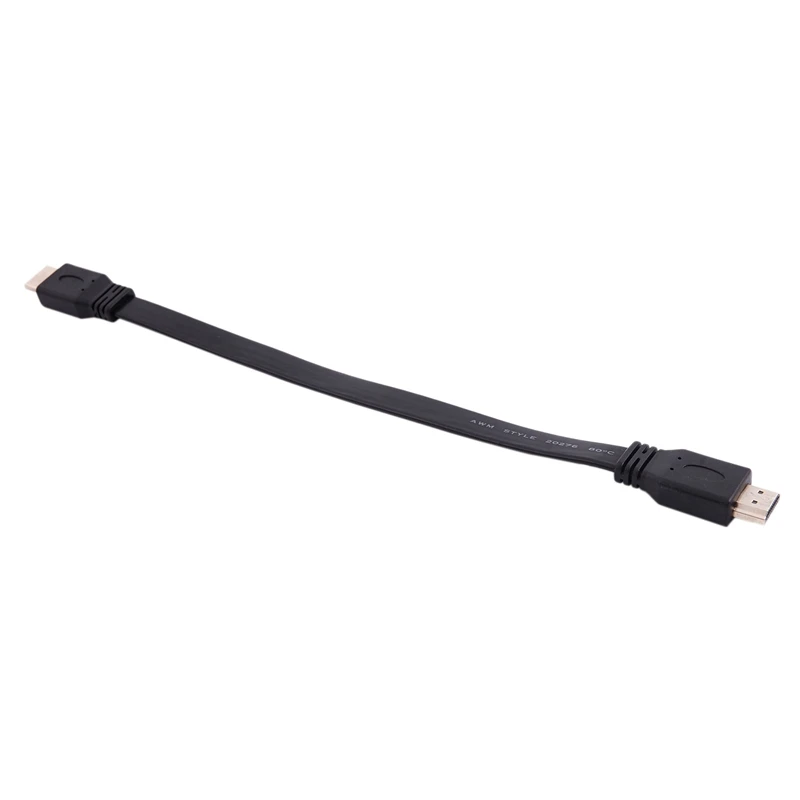 2Pcs 0.3M 1.4V High Speed 1.4A HDMI Video Audio Flat Cable M/M 1080P 3D