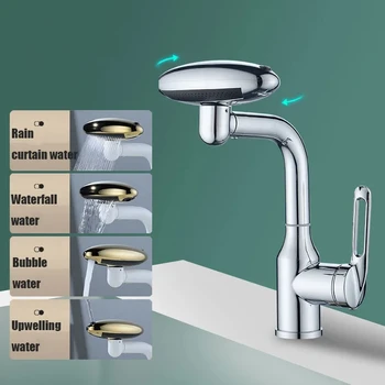 Torneira multifuncional Para cascata, 4 Modo de saída de Gua, Torneira de pulverização, rotão 360 °, água quente E Fria, Mist 1