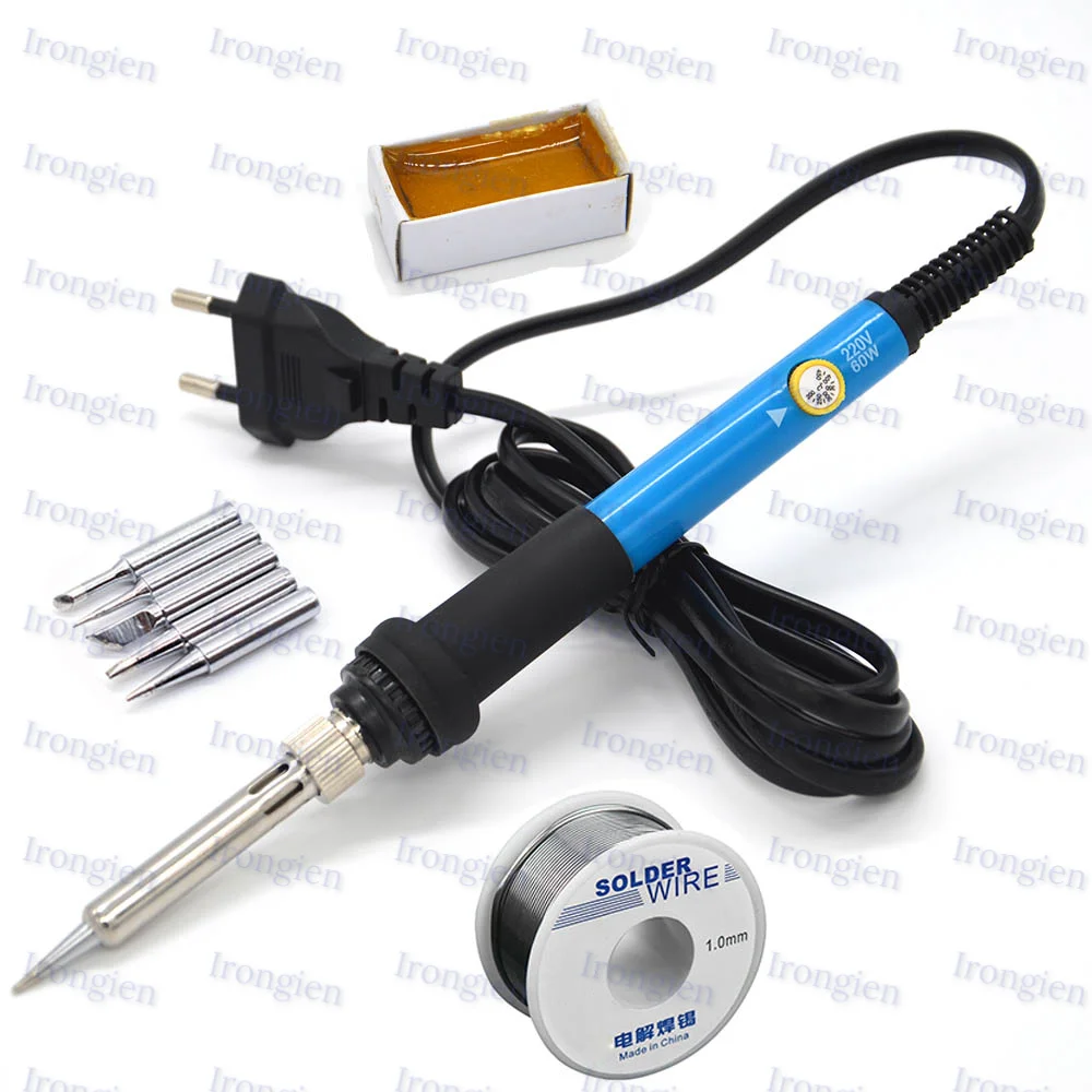 60W Adjustable Temperature Soldering Iron Kit - 9-in-1 With 5 Tips, Solder  Wire Stand for Soldering and Repair