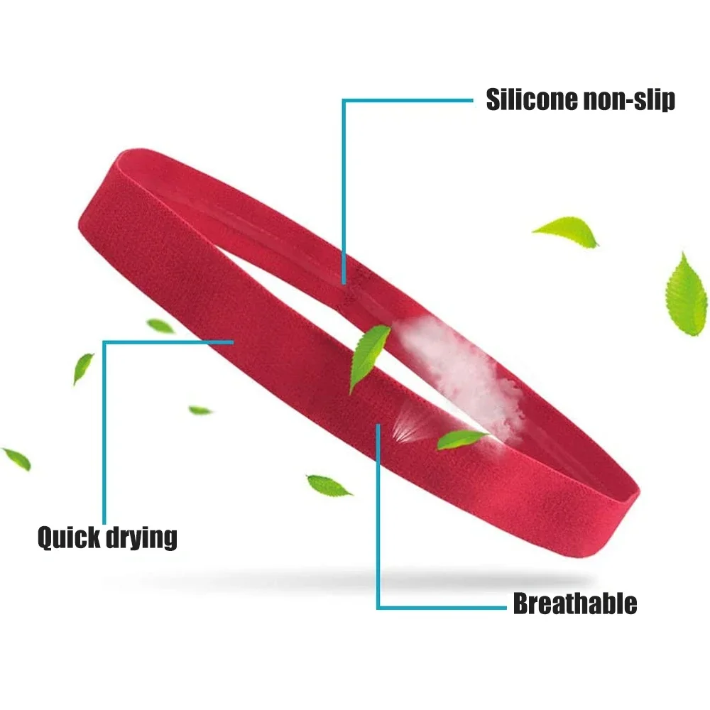 1Pcs Non-Slip Elastic Sport Headband Black Stretchy Hair Band Sports Yoga Running Headband For Women Girls
