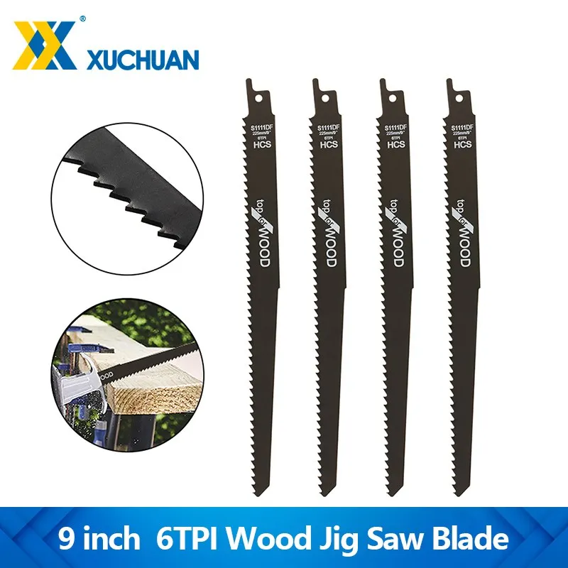 

Jig Saw Blade 9" 6TPI Wood Pruning Reciprocating Saw Blade For Wood Sharp Ground Teeth Blade Fast Cutting Tool