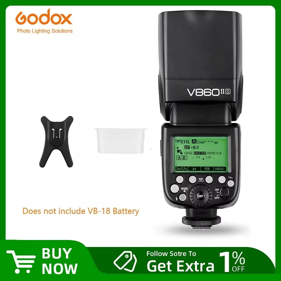 Godox Ving V860II V860II-C/N/S/F/O TTL HSS 1/8000 Speedlite Flash