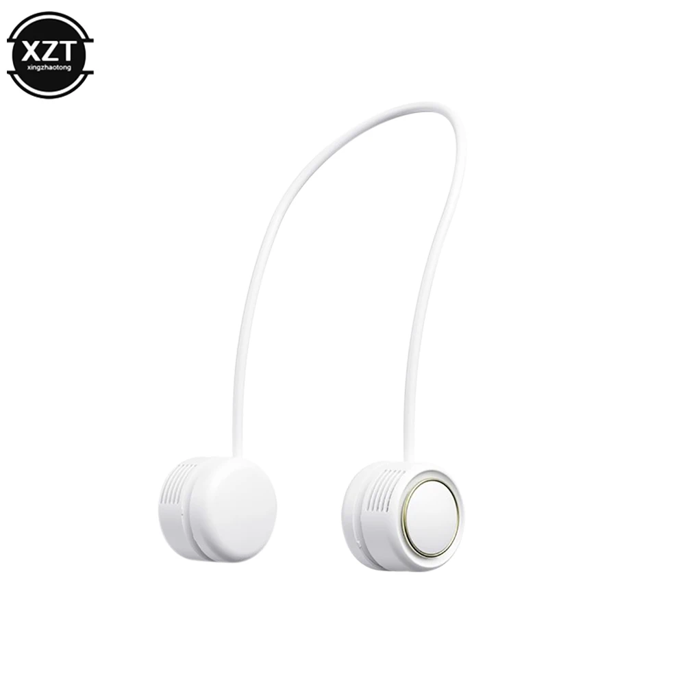 Portable Fan Cold Fan Hands Free Neck Fan Hanging USB Rechargeable Mini Sports Fan 3-Speed Adjustable Neck Dual Fan Home Office