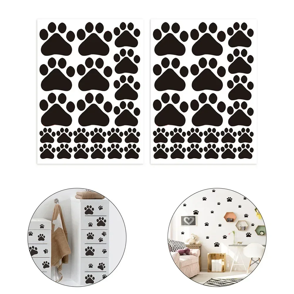 Wall Stickers 44pcs Dog Cat Footprints Pawprints Pet Paws Vinyl Art Decoration Home Improvement Supplies Ornament Accessories self adhesive stickers,vinyl stickers,self adhesive wall stickers,vinyl wall stickers