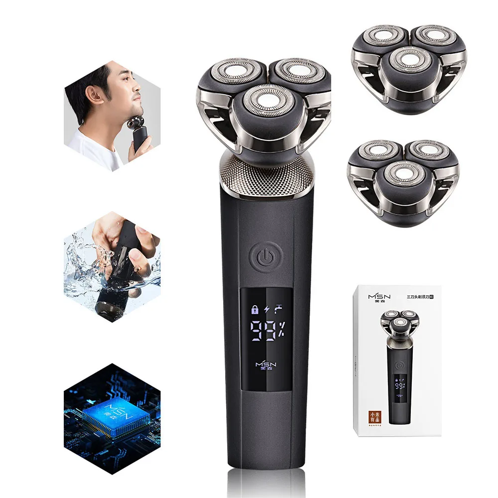 Electric razor for men shavers rasoio elettrico beard trimmer shaving machine Rechargeable head shaver |