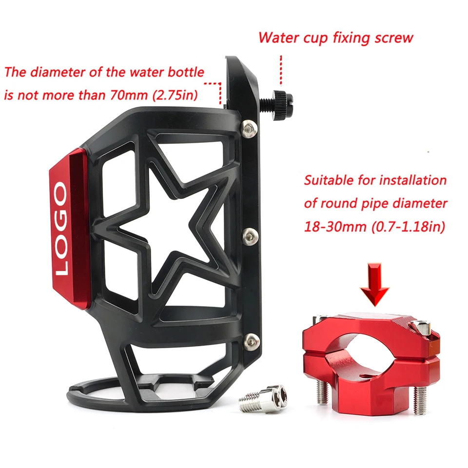 Porte-Bouteille Moto En Alliage D'Aluminium Pour Honda NT1100 / DTC 1100 (2022-2024) - Accessoire Guidon, Rouge
