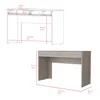 Computer Desk Aberdeen, Two Drawers, Designed with Black, Smokey Oak or Light Gray Manufactured Wood FinishComputer Desks 3