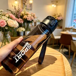Versatile Leakproof Transparent Water Bottle - Lightweight and Portable - 560ML (Black)