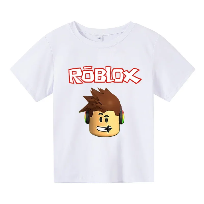 2023 Robloxing 어린이 티셔츠, 소년 게임 스포츠 코튼 티셔츠, 어린이 만화 반팔 탑, 캐주얼 스트리트 하라주쿠 의류