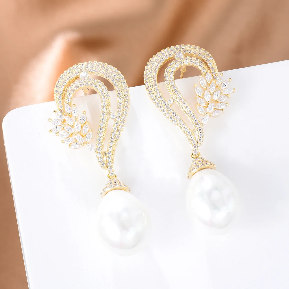 Kellybola New Boho Summer Pearl Drop Earrings for Women Bridal Wedding Party Be Original Lady Charm Ins Style Fashion Jewelry