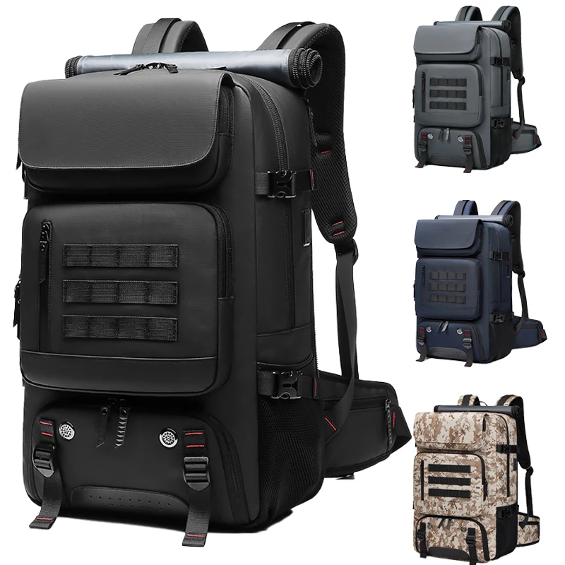 SWISS Men Travel Backpack 50L Hiking Trekking Backpack Waterproof 17 Inch Laptop Backpack Business Back Pack Outdoors Backpacks