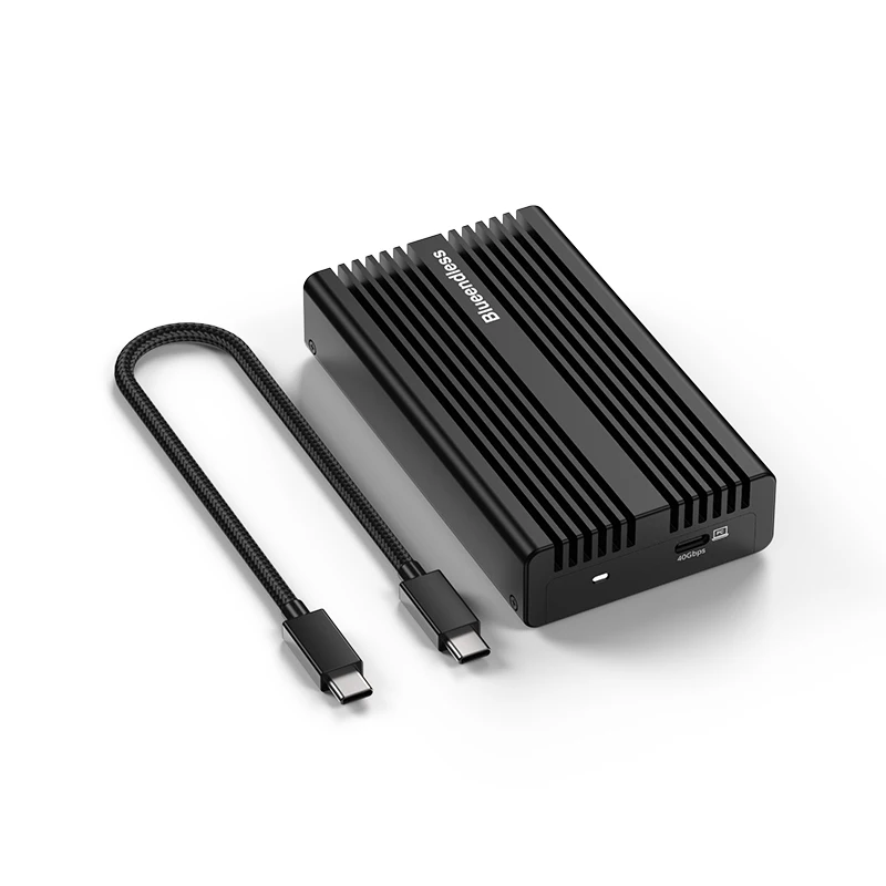 블루엔들리스 40Gbps NVMe SSD 인클로저 USB4.0 PCIe3.0x4 M.2 PCIe SSD 알루미늄 외장 케이스 (썬더볼트 3/4 호환)