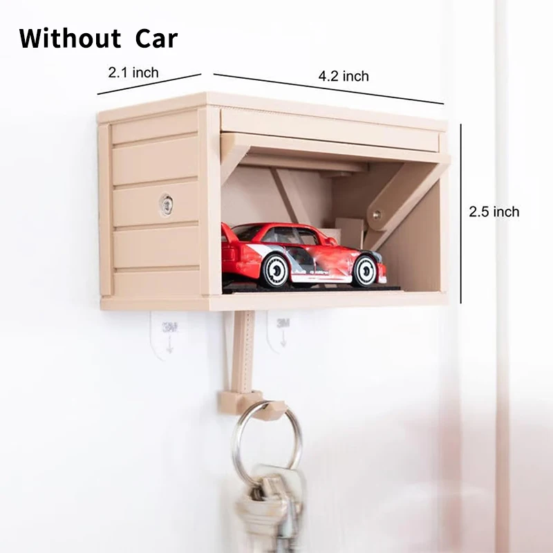 Car Garage Key Holder with Opening Door Wall Hanging Keychain 3D