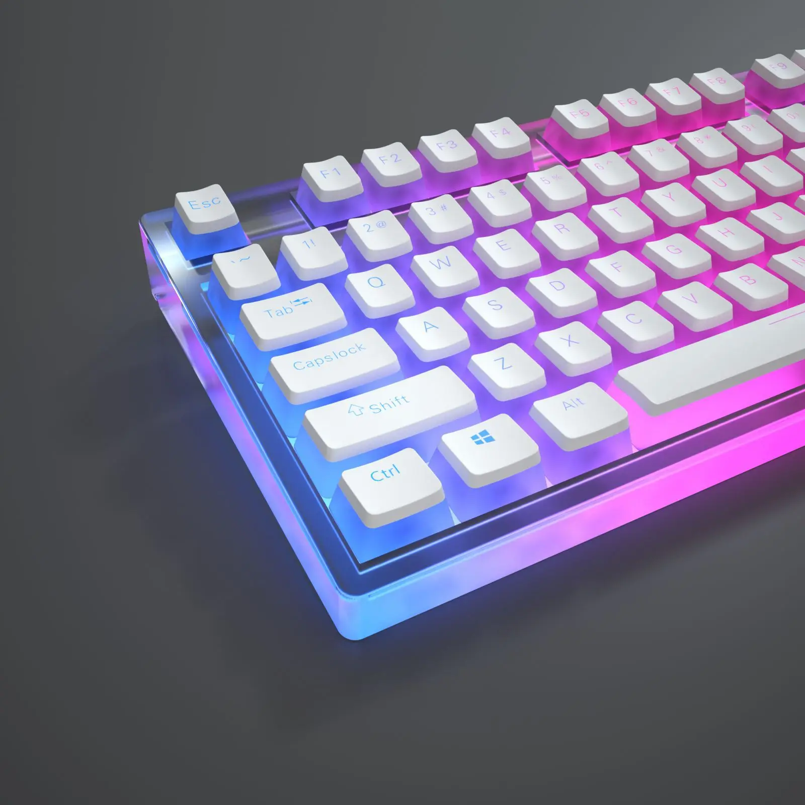 Goodgao-cap Teclado Mecânico Pbt Dual Color Semi Transparente Layout Inglês Altura Original 129 Chaves - Imagem 4