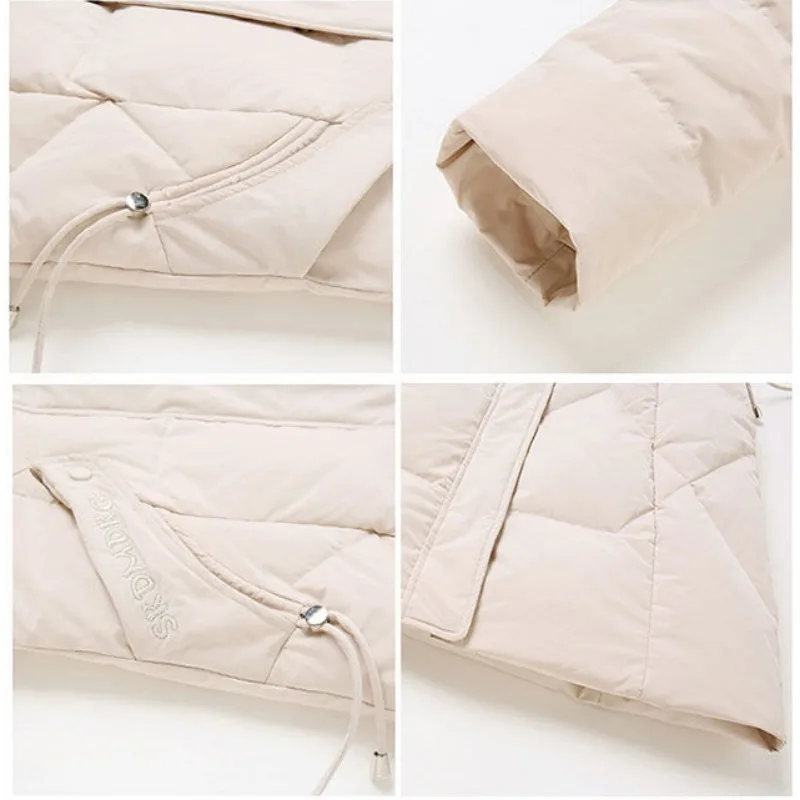 2023 New Women Down Cotton Coat Winter Big Fur Collar Jacket Slimming Parkas Long Outwear Thick Warm Hooded Overcoat