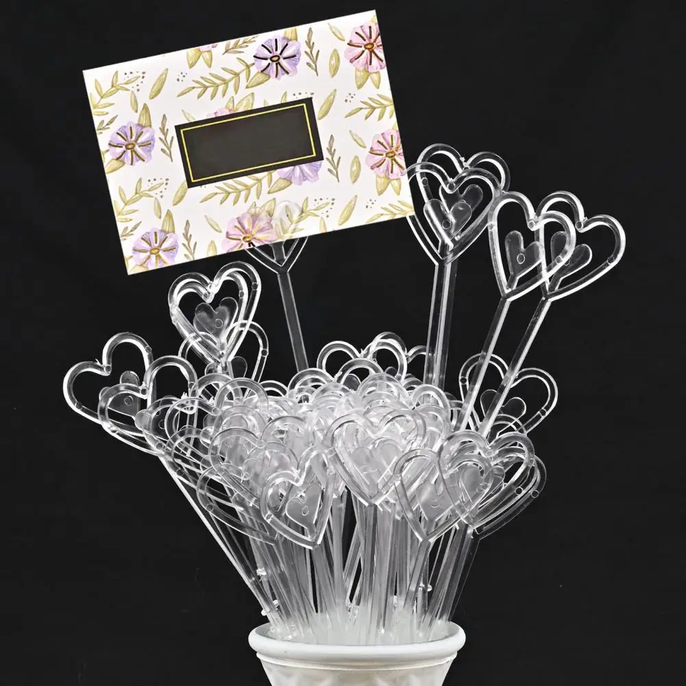 Place Card Holders Floral Card Holders 100Pcs Card Holder Heart Shaped Floral Arrangement Bouquet Wedding Decoration Bouquet Topper Household Supplies