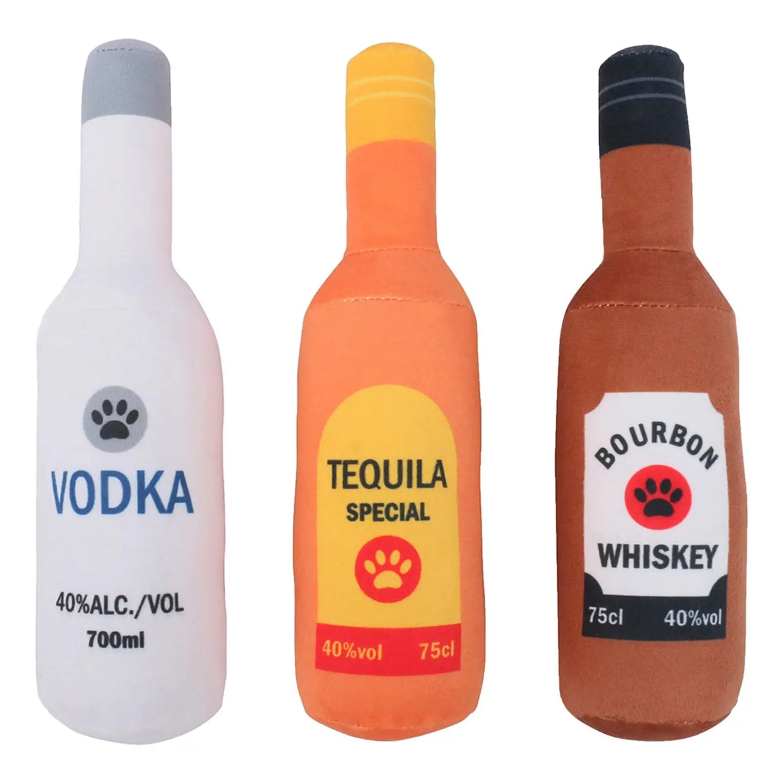 

Dog Squeaky Toy Squeaker Sound Novelty Bottle Shaped Dog Plush Toy Training Pet Chew Toys for Dogs Cats