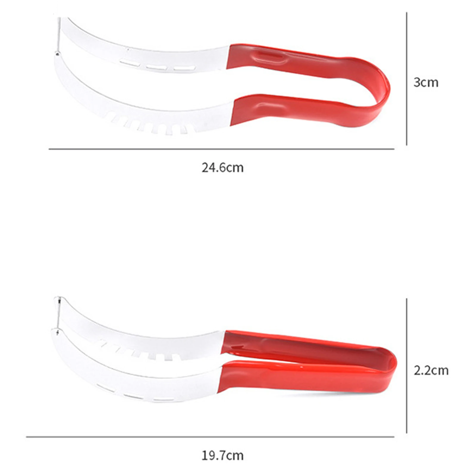 Watermelon Slicer Cutter Stainless Steel Color Non-slip Plastic Wrap Handle Not Hurt Hands Cantaloupe Kitchen Fruit Cutting Tool