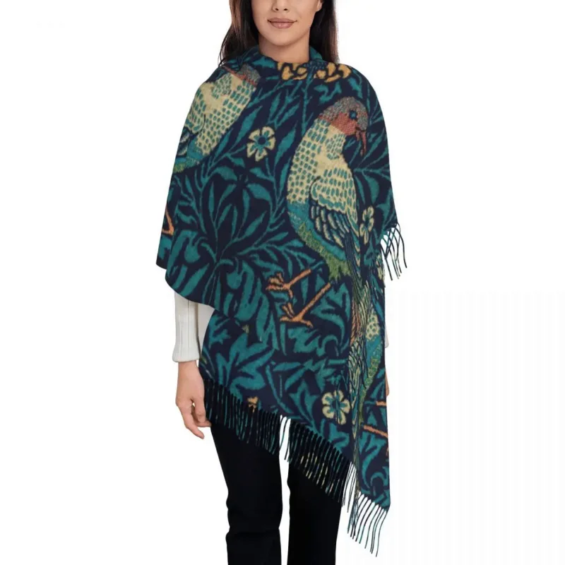 

Personalized Printed Bird By William Morris Scarf Women Men Winter Warm Scarves Textile Pattern Shawls Wraps