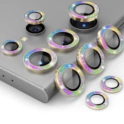 Glitter Bling Camera Lens Protector with Aluminum Alloy Ring and Alignment Board for Galaxy S26 (Colorful)