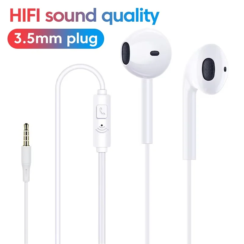 Cuffie cablate da 3,5 mm Comfort Sport In-Ear Fit per chiamate chiare e ascolto musicale, per smartphone, PC, computer, tablet, strumenti per l'ascolto musicale