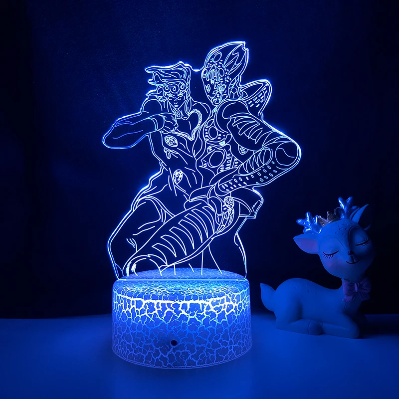 candle night Anime JoJo Bizarre Adventure 3d Lamp for Bedroom Decor Light Birthday Gift for Him JoJos Bizarre Adventure Led Light Manga dinosaur night light