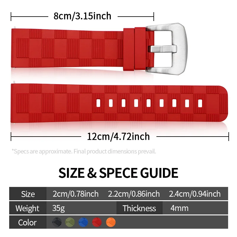 Luxury Breathable Fluororubber Sports Watch Strap
