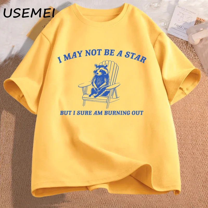thumbnail image 1 of Camiseta con estampado divertido para hombre, camisa de manga corta de algodón, I May Not Be A Star But I Am Sure burn Out, 1 of 5