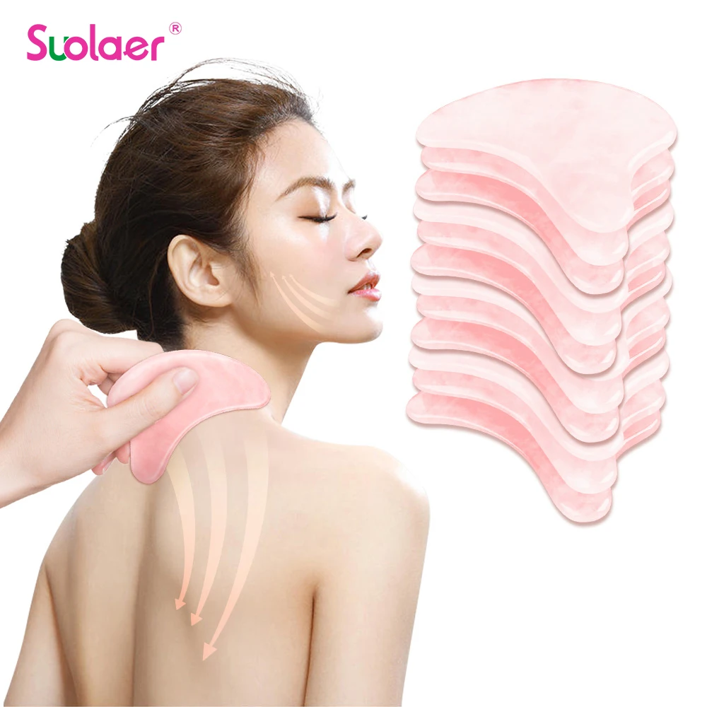 

Natural Stone GuaSha Jade Facial Beauty Scraping Massage Tools Firm Skin Care Face Gua Sha SPA Physical Therapy Gue Che Roller