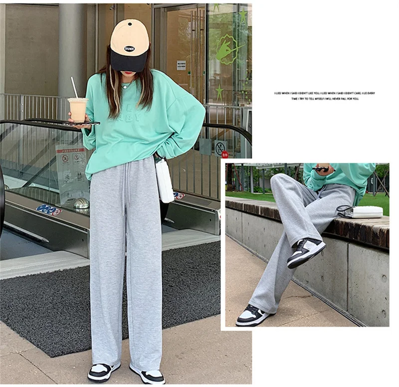 nike sweatpants Women Wide Leg Pants Loose Casual Straight Pants Spring High Waist Trousers Oversize Streetwear Korean Fashion Female Clothing women's fashion