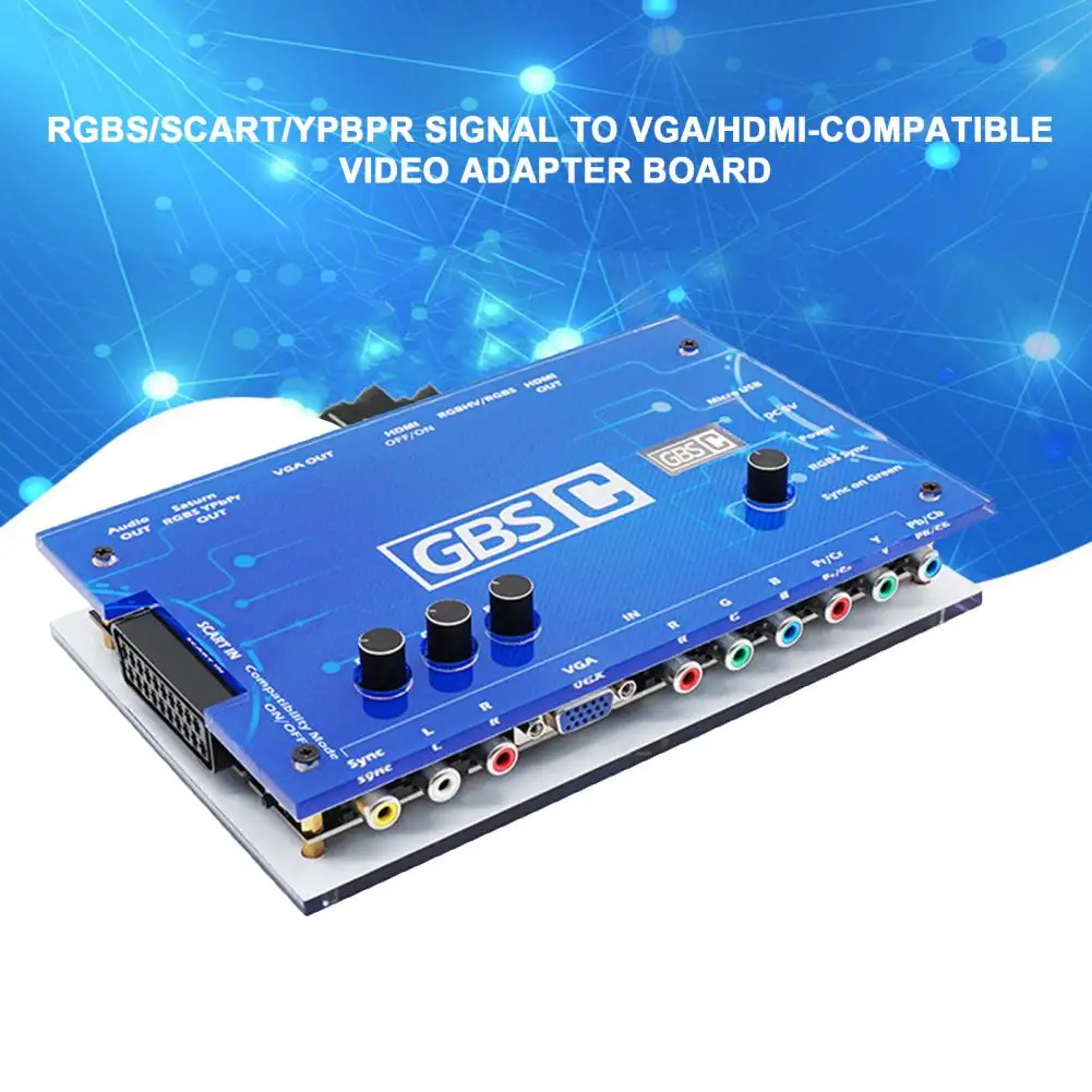 

Многофункциональная Хорошая цветопередача RGBS/Scart/Ypbpr сигнала в VGA/HDMI-совместимый видеокомпонент контроллера GBSC