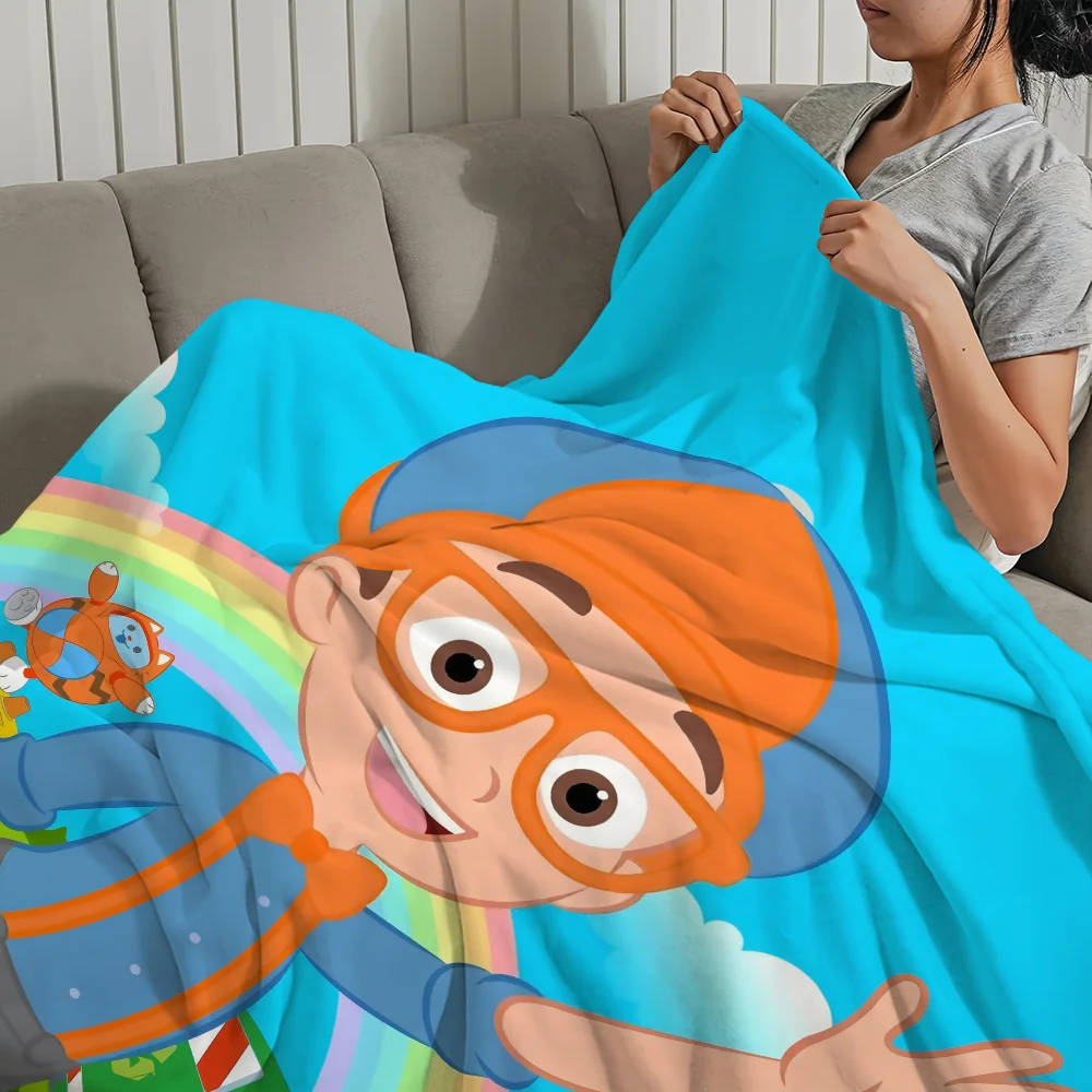 Cartoon TV Cute B-Blippi Blanket Plush Nap Sofa rug for Living Room Warm Office Bedroom Birthday Home Travel Kid Gifts 6