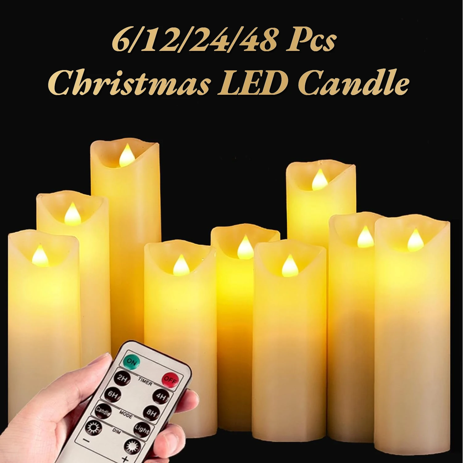 648PcsWeddingLEDCandleFlickeringFlamelessCandleswithRemote