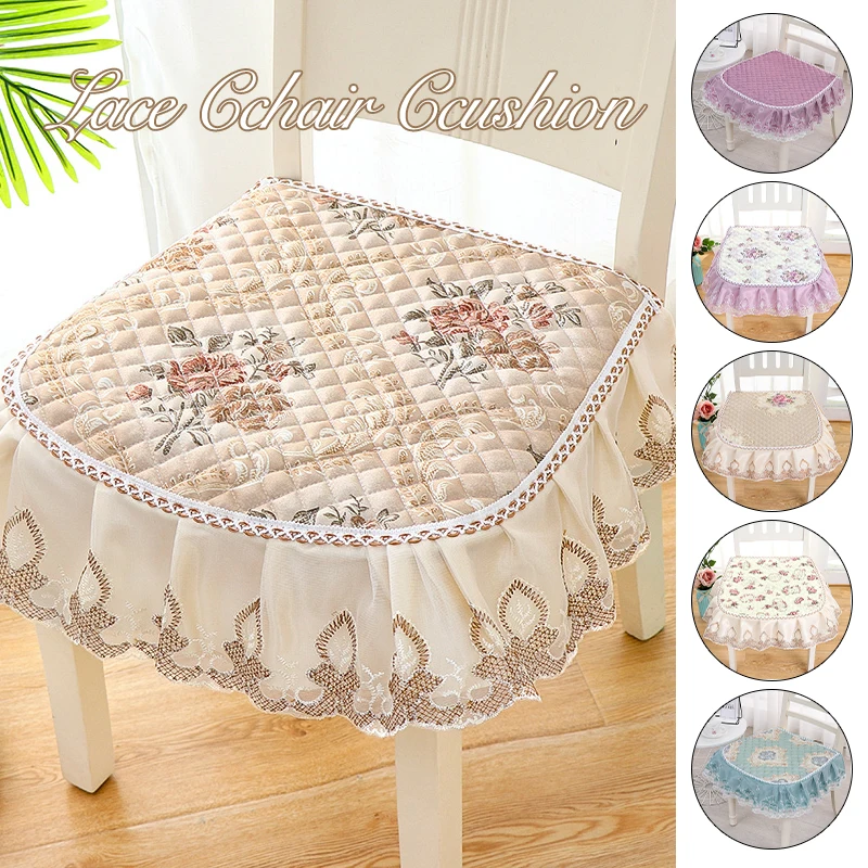 

Quality Printing Lace Dining Chair Cushion European Home Decoration Non-slip Stool Cover Seat Cushion All-season Universal Pad