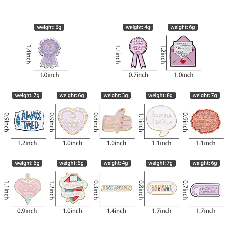 사회적인 내향적인 내향적인 익명의 에나멜 핀, 재미있는 인용문, 브로치 배지, 배낭 라펠 쥬얼리 선물, 친구 도매