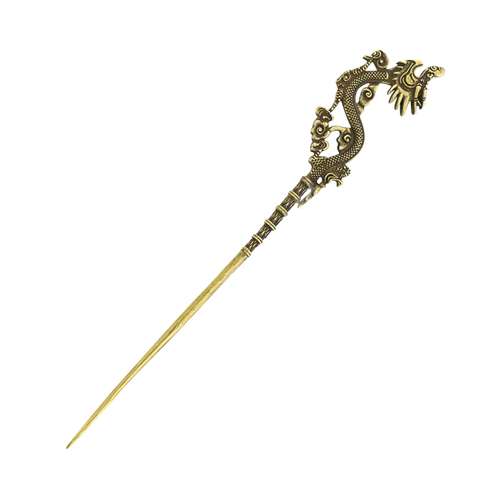 

Vintage Dragon Hairpin Copper Retro Hair Stick Traditional Hanfu Updo Hair Chopsticks Updo Hair Insert Chignon Pin 15.5cm