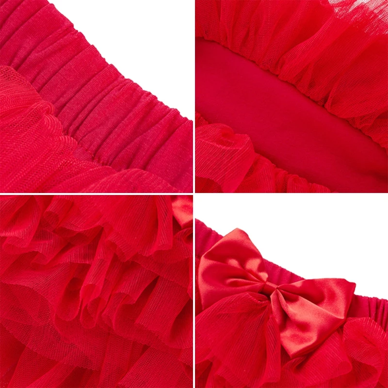 Baby girls tulle tutu bloomers infant newborn six-layer mesh bow princess short skirts girls skirts rainbow baby skirt 0-3Y