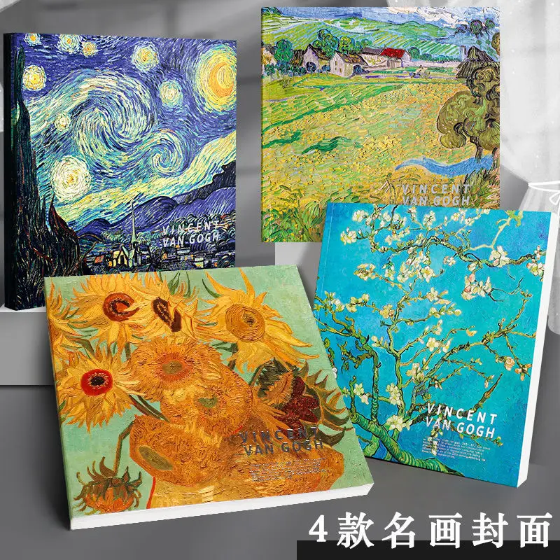 

Van Gogh Square 80 Sheets Blank Journal Notebook Diary Planner Agenda Sketchbook Kawaii School Stationery
