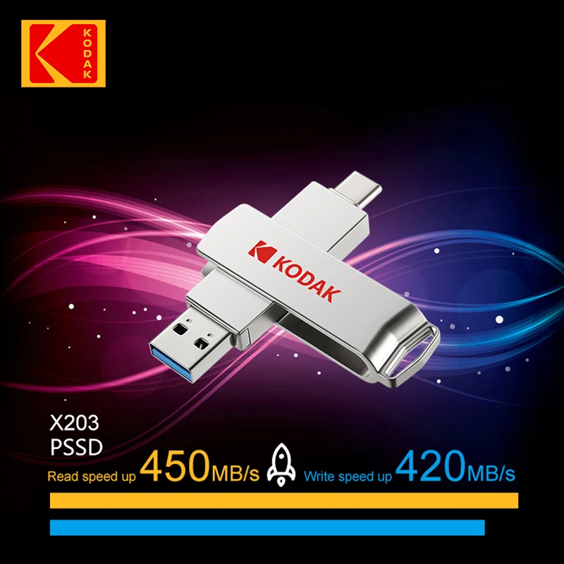 External Hard Drive Internal Solid State Drive NEW KODAK External SSD 1TB 512GB 256GB Solid State USB 3.2 Flash Drive Disk Type-C Pen Drive Tiny Pendrive Memory Stick U Disk