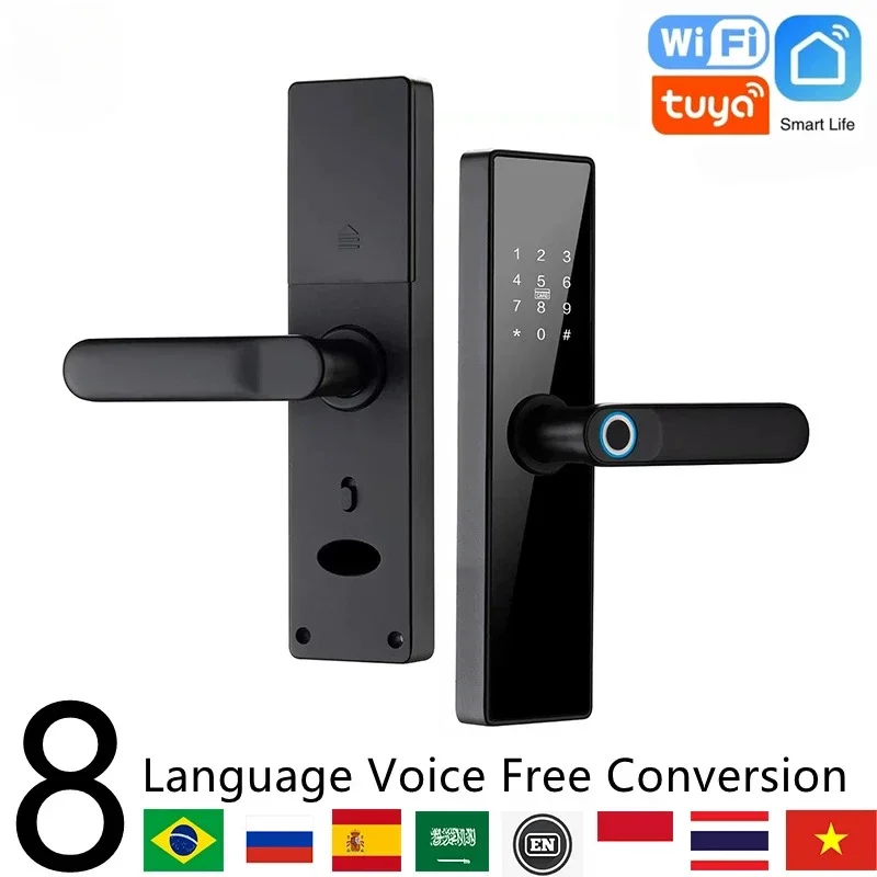 

RAYKUBE Biometric Fingerprint Door Lock K7 Pro+ Smart Lock Tuya App Remote Unlocking Keyless Lock Electronic Door Lock