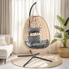 Egg Chair with Stand, Patio Wicker Hanging Chair, Hammock Swing Chair, 350LBS Capacity for Bedroom, Balcony, Garden 1