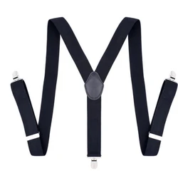 Heavy Duty Big Size Work Suspenders for Men Wide Y-Shape with 3 Strong Clips Adjustable Elastic Trouser Braces Straps